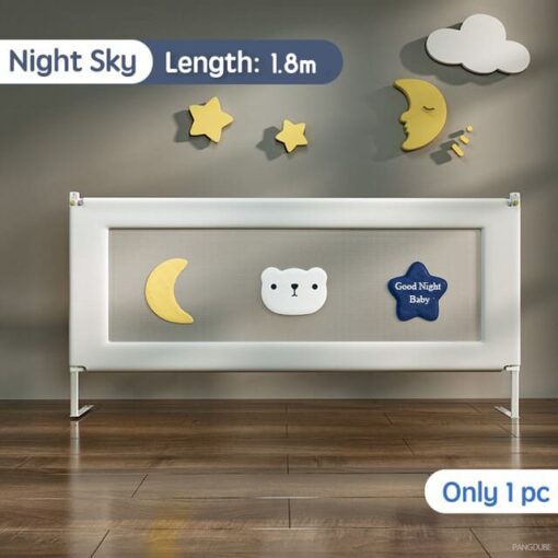 StarAndDaisy Baby Guard Rails for Bed, Bed Guardrail with Lift and Snap Design for Seamless Connection with Mattress - Assorted Print, Suitable for 0 to 12 Years (1.8m Length, Pack of 1) - Image 2