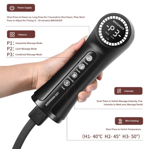 Air Compression Leg Massagers for Home - Electric Foot Massager with Heating - JB 705 - Image 10