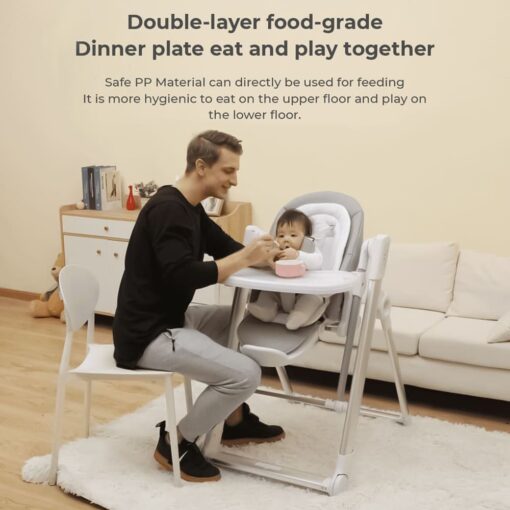 StarAndDaisy 2-in-1 Lynux High chair with Electric Swing Five Point safety seat belt |detachable tray |Adjustable Footrest| Foldable Scientific Design - Image 4