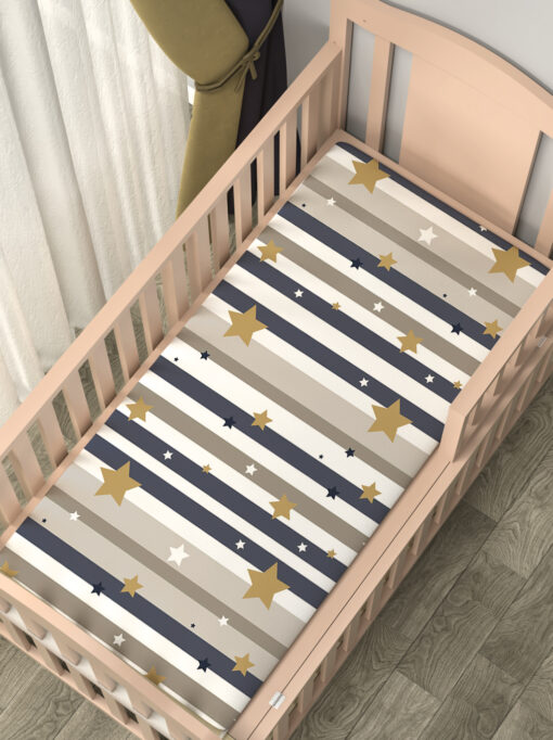StarAndDaisy Baby Soft Breathable Cotton Crib Sheet - Mattress Sheets Set for Infants, Assorted Print, Pack Of 1 - W-127cm H-178cm - Image 15