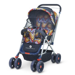 StarAndDaisy Sunrise Baby Stroller and Pram with Extended Mosquito Net and Ultra Soft Cushions & Reversible Handlebar (Vibrant Multicolor)