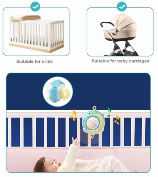 Multifunction Night Light Moon Bed Bell Toy Rattle Set Plastic for Baby - Image 10