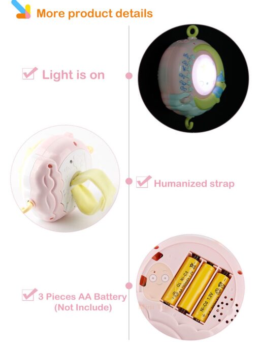 Multifunction Night Light Moon Bed Bell Toy Rattle Set Plastic for Baby - Image 13