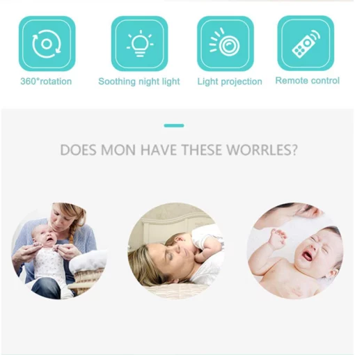 Multifunction Night Light Moon Bed Bell Toy Rattle Set Plastic for Baby - Image 3