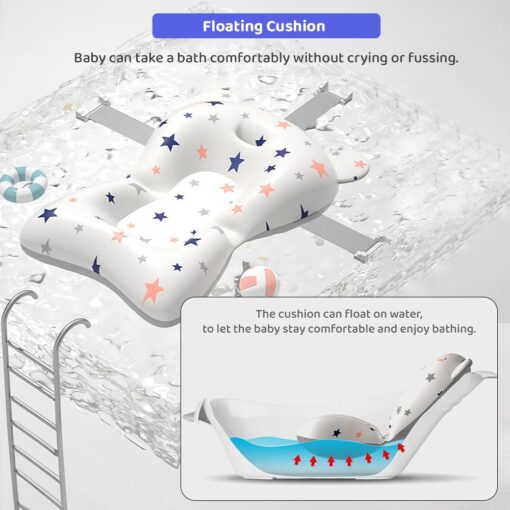 [Refurbished] Bathing Tub For Newborn Baby, Vertical Bath Tub with Cushion, Newborn Comfort to Toddler Fun (Blue) - StarAndDaisy - Image 9