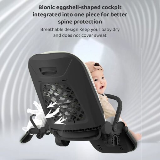 Chariot Luxury Baby Stroller Pram - Light Weight Baby Pram for Travel with Reversible Handle & Adjustable Backrets With Safety belt & Dual Direction - Easy Foldable Infants Stroller Age 0 To 3 Years (Q7- Black) - StarAndDAisy