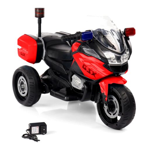 StarAndDaisy Electric Bike for Kids with LED Light and Music - Rechargeable Battery Powered Motorcycle for Kids - Red, LFB-608