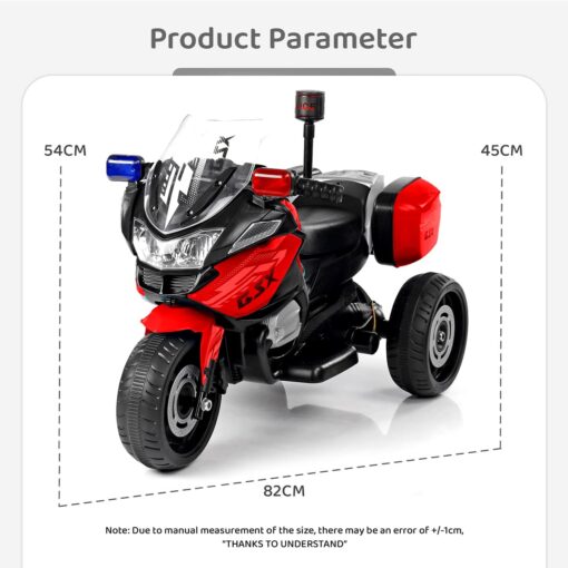 StarAndDaisy Electric Bike for Kids with LED Light and Music - Rechargeable Battery Powered Motorcycle for Kids - Red, LFB-608 - Image 10