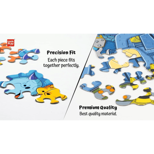Unik Play Go Crazy Jigsaw Puzzle for Kids and Adults, Construction Theme, Attractive Cartoon Print Puzzle with Puzzle Sorting Trays for Age 6 to Up - Image 8