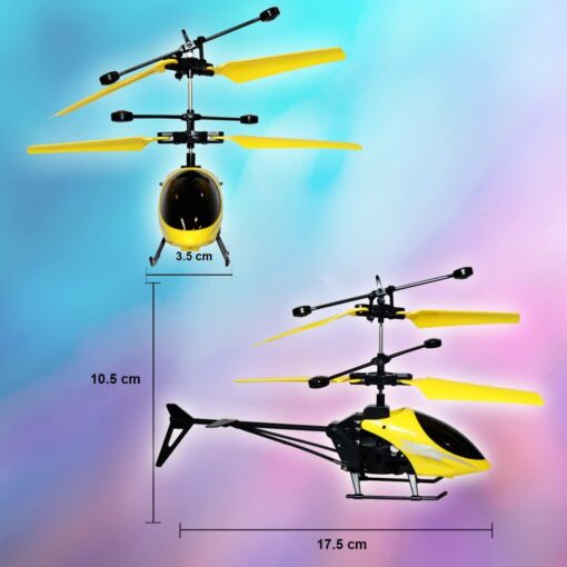 Tornado Hand Sensor Remote Control Helicopter For Kids with Unbreakable Dual Rotating Blades Best Gift for Toddlers - Yellow - Image 4