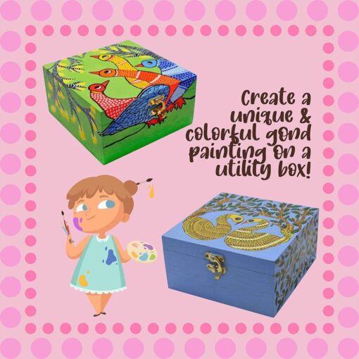 Kalakaram Make Your Own Gond Painting Utility Box - Image 3