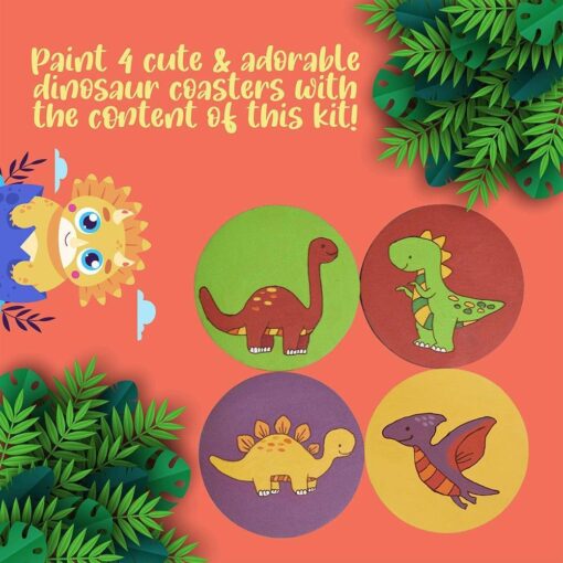 Kalakaram Paint Your Own Dinosaur Coasters - Image 3