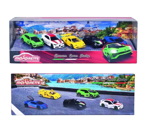 Majorette Dream Italian Toy Car Gift Set - Alfa Romeo and Lamborghini for Children Aged 3 and Above, Multicolor - Set of 5 - Image 2