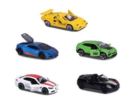 Majorette Dream Italian Toy Car Gift Set - Alfa Romeo and Lamborghini for Children Aged 3 and Above, Multicolor - Set of 5 - Image 3