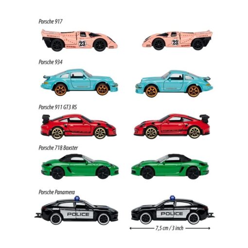 Majorette 1:64 Porsche Edition 5-Pack Die-cast Cars Giftpack, Toys for Kids and Adults (Multicolor) - Image 3
