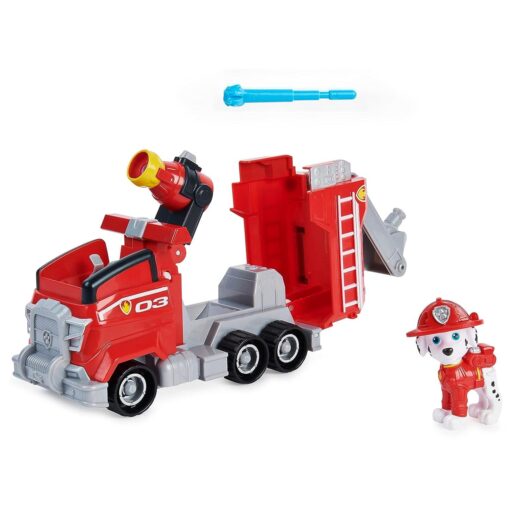 Paw Patrol, Marshall Deluxe Movie Transforming Fire Truck Toy Car with Collectible Action Figure, Kids Toys for Ages 3 and up, Multicolor - Image 2