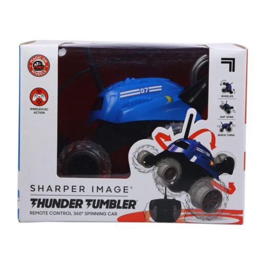 Sharper Image Thunder Tumbler Spinning Stunt Remote Controlled Car Blue - Image 6