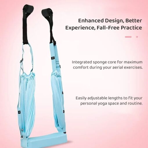 Home Yoga Stretch Band Backbend Handstand Training Rope With Cushion (Color - Blue) - Image 3