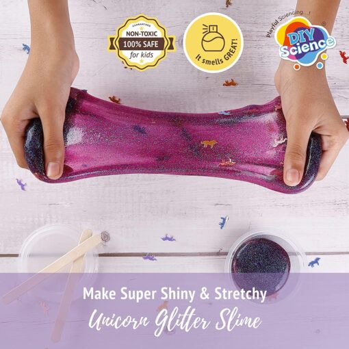 Diy Science Unicorn Glitter Slime Kit for Kids - Make Super Shiny and Stretchy Slime in 4 Easy Steps, Scented Slime Glue for Boys and Girls Aged 8 Year to Above - Image 2