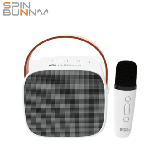 Just Corseca Spin Bunny Karaoke - Mini Bluetooth Speaker and  Microphone for Kids - White