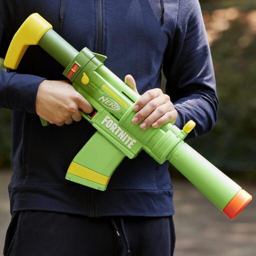 Nerf Fortnite Smg Zesty Elite Dart Blaster for Kids & Toddler - Removable Stock And Barrel, Removable 10-Dart Clip, 10 Official Nerf Elite Darts, Multicolor - Image 9