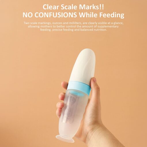 StarAndDaisy Squeezy Silicone Food Feeder for Baby with Suction Cup with Dust Cover and BPA Free for 4 Month+ Babies - Blue - Image 13
