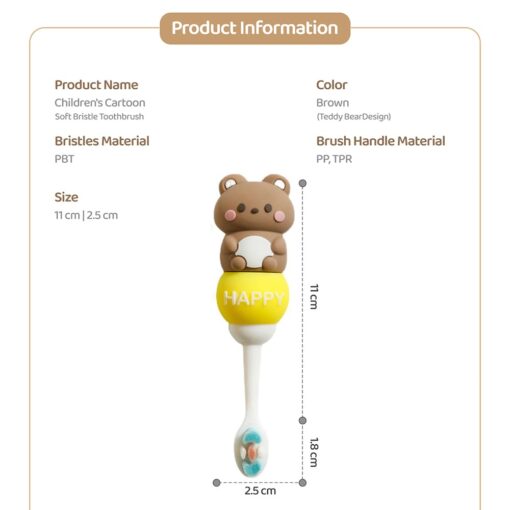 StarAndDaisy Teddy Bear Kids Tooth brush with Ultra Soft Bristle Tooth Brush for Toddlers with Silicone Grip - Image 12