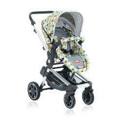 Baby Pram Stroller with Extra Large Bassinet - Reversible Bassinet with Adjustable Backrest, Footrest & Canopy, 5-Point Safety Belt - International Series - (Multicolor | LT602)