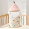 Baby Swaddle Blanket - Infant Wrap with Hood for Newborn Babies with Soft and Breathable Fabric - Pink