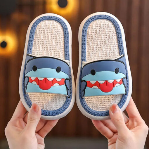 StarAndDaisy Kids Slip-on Slides, Non-Slip Summer Slipper Indoor & Outdoor for Boys or Girls - JH-515-WH-BLU