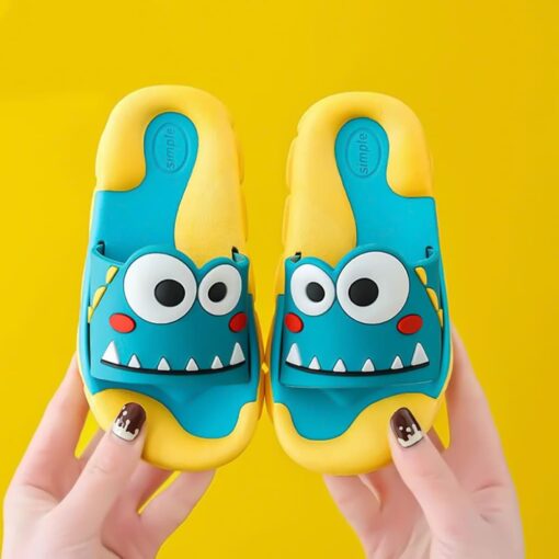 StarAndDaisy Flip-Flops for Kids, Cute Animated Rubber Sole Slipper For Boys Girls - JH-520-YL-BLU
