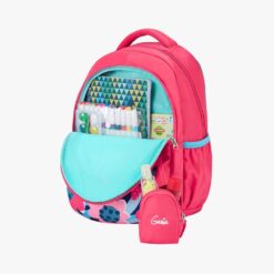 Genie Fluffy Premium Backpack for Kids, Water Resistant and Lightweight Bags, Easy to Carry Bags for Girls - Pink