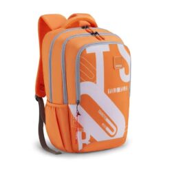 American Tourister Casual Kids School Bags, 29.5 Ltr, 3 Compartments, Dobby Polyester, Printed Design Backpack - Sest 3.0 Orange