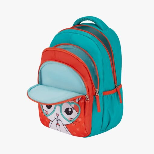 Genie Paw Premium School Bag For Girls, Water Resistant and Lightweight Bags, Easy to Carry Bags for Girls - Coral - Image 5