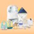 StarAndDaisy Newborn Baby Daily Essential Gift Item, Combo Set of Hooded Wrapper, Sleeping Bag, Feeding Essentials - Pack of 7