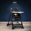 StarAndDaisy Premium Baby High Chair, 5-Level Seat Adjustment, 5-Point Safety Belt Toddler High Chair For Infants - Black & White