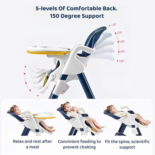 Baby High Chair with 5 Level of Back Support