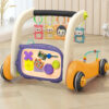 StarAndDaisy 3-in-1 Musical Baby Play Gym with Convertible Walker, Push Walker with Play Piano, Tummy Time Mat for Babies -Yellow