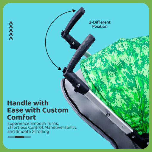 Little Tikes Baby Stroller for Travel, Lightweight Stroller with Adjustable Backrest & Canopy, 5-Point Safety Belt - LT 101 Green - Image 9
