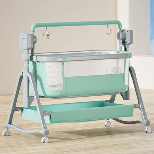 StarAndDaisy Automatic Baby Cradle Swing Cot for Baby/Infants with Remote Control, Baby Bedside Cradle Crib, Bluetooth and Music (Green - EC4)