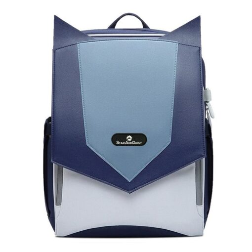 StarAndDaisy School Bag for Kids, Waterproof and Lightweight Primary School Bag - White & Blue