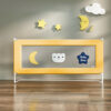 StarAndDaisy Bed Guardrail for Toddlers, Safety Bed Fence & Anti-Fall Bed Guards for Babies - U Frame Printed Yellow 1.5m