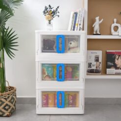 StarAndDaisy Kids Wardrobe | Storage Cabinet | Portable Almira with Drawers & Convertible Design (3 Stackable Cuboids - 72 Lt | Blue)