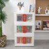 Kids Wardrobe - Storage Cabinet with Convertible Drawers Design (3 Stackable Cuboids - 72 Lt | Red) - StarAndDaisy