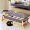 StarAndDaisy Luxury Bathtub for Adult with Temperature Meter, Multifunctional Portable Bath Tub with Steamer- Purple Yellow