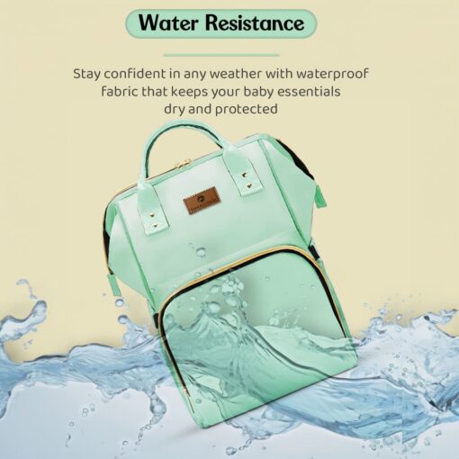 StarAndDaisy Trendy Maternity Backpack, Waterproof  Diaper Bags for Moms Travel with Spacious Compartments - Green - Image 3